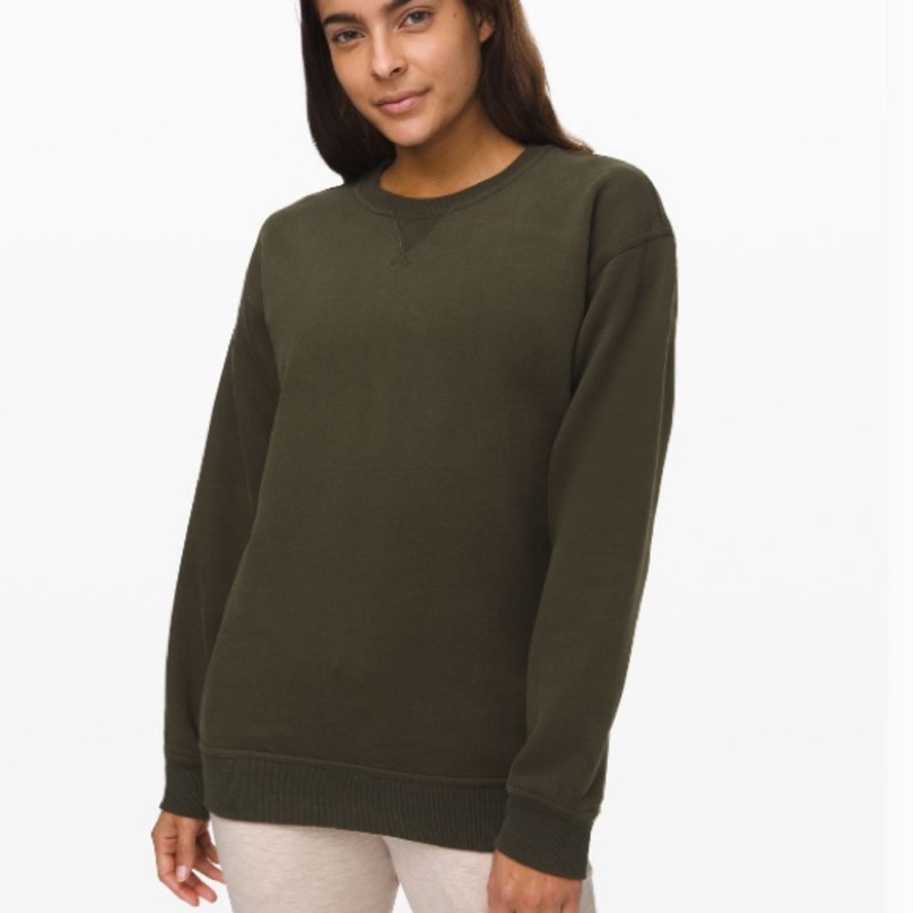 Lululemon All Yours crewneck fleece dark olive